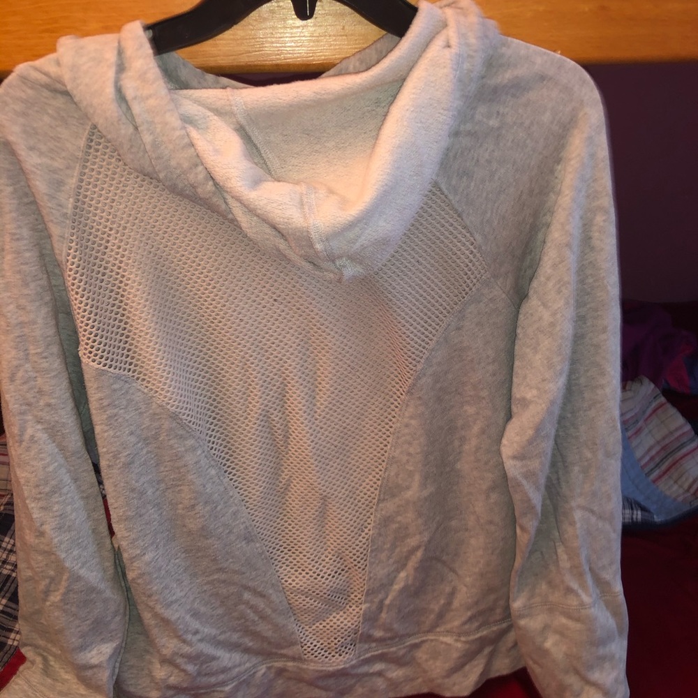 Girls large grey hoodie with a see thru back